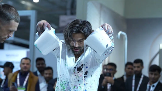 Sergey Markofken Point White Al Paintura Paints for his Spin Art in KSA