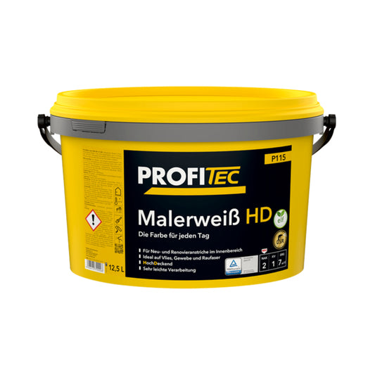 PROFITEC Malerweiss HD P115 interior wall paint in yellow 12.5 L bucket
