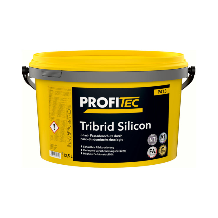 PROFITEC Tribrid Silicon P413 exterior facade paint in yellow 12.5 L bucket