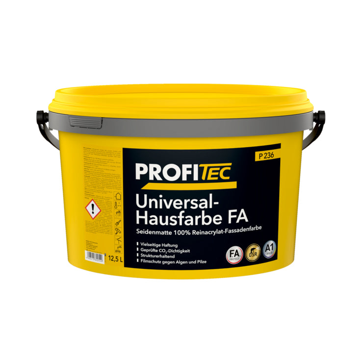 PROFITEC Universal-Hausfarbe FA P236 exterior facade paint in yellow 12.5 L bucket
